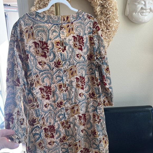 Cotton botanical dyed tunic top dress from India with pockets Large - Picture 6 of 10